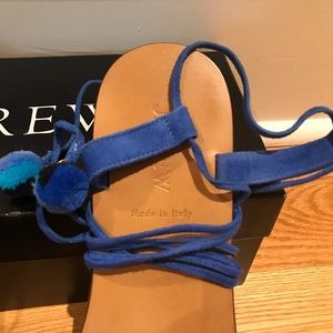 J. Crew Shoes - J.Crew Blue Suede Pom-Pom Sandals J. Crew Shoes - J.Crew Blue Suede Pom-Pom Sandals